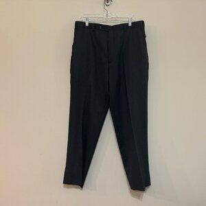 Calvin Klein 100% Wool 36/30 pinstripe black grey dress slacks pants